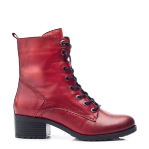 Moda In Pelle Bezzie Dark Red Leather Boots