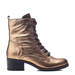 Moda In Pelle Bezzie Gold Metallic Leather Boots