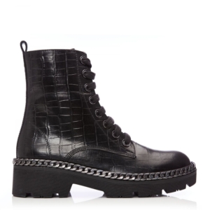 Moda In Pelle Bizette Black Croc Boots