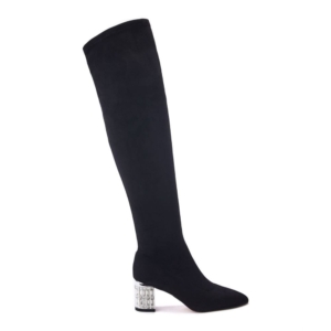 Moda In Pelle Quanna Black Alcantara Boots
