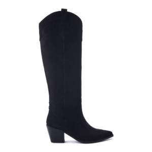Moda In Pelle Texie Black Alcantara Boots
