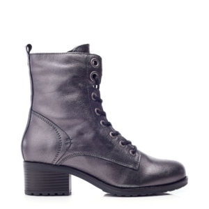 Moda In Pelle Bezzie Grey Metallic Leather