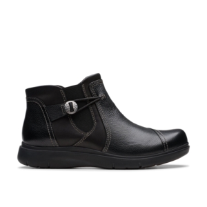 Clarks Women's Certina Joy Black Leather Ankle Boots