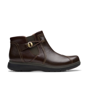 Clarks Women's Certina Joy Dark Brown Leather Ankle Boots