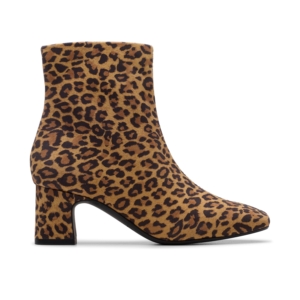 Clarks Women's Fernie Zip Leopard Suede Ankle Boots