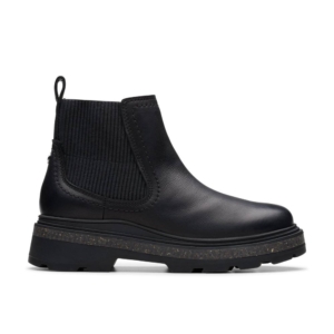 Clarks Women's Hencroft Step Waterproof Black Leather Ankle Boots