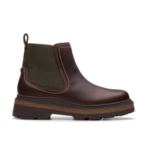 Clarks Women's Hencroft Step Waterproof Brown Leather Ankle Boots