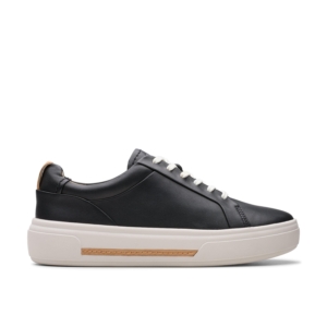 Clarks Women's Hollyhock Walk Black Leather Trainers