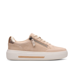 Clarks Women's Hollyhock Zip Sand Nubuck Trainers