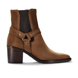 Clarks Women's Jesse Buckle Dark Tan Suede Ankle Boots