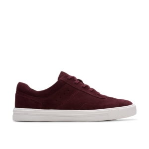Clarks Women's Makea Court Burgundy Suede Trainers