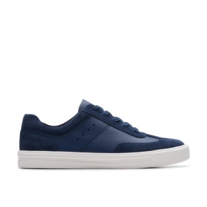 Clarks Women's Makea Court Navy Leather Trainers