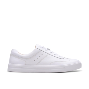 Clarks Women's Makea Court White Leather Trainers