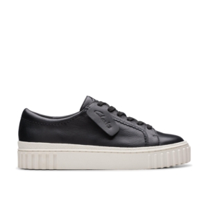 Clarks Women's Mayhill Walk Black Leather Trainers