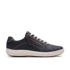Clarks Women's Nalle Lace Navy Nubuck Trainers