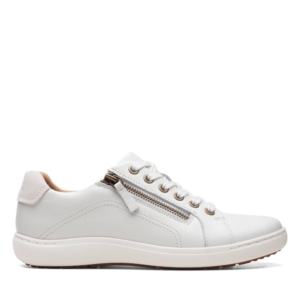 Clarks Women's Nalle Lace White Leather Trainers
