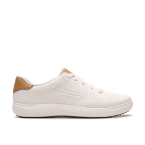 Clarks Women's Nalle Walk White Knit Trainers