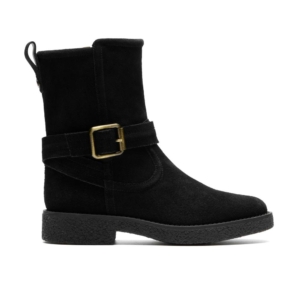 Clarks Women's Nella Mid Black Suede Mid Calf Boots