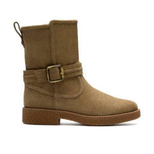 Clarks Women's Nella Mid Dark Sand Suede Mid Calf Boots