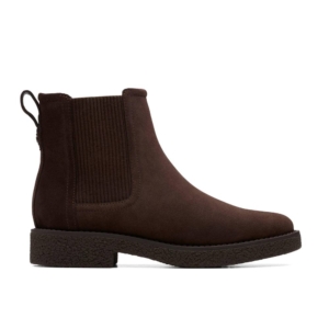 Clarks Women's Nella Top Dark Brown Suede Ankle Boots