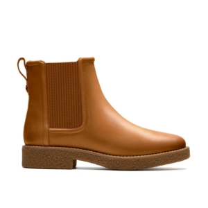Clarks Women's Nella Top Tan Leather Ankle Boots