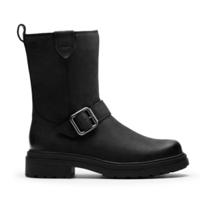 Clarks Women's Orinoco 3 Bay Black Leather Mid Calf Boots