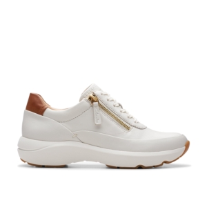 Clarks Women's Tivoli Zip Off-White Leather Trainers