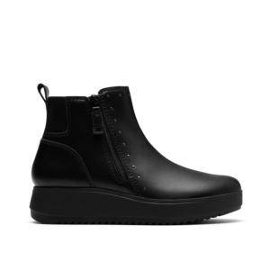 Clarks Women's Zylah Willow Black Leather Ankle Boots