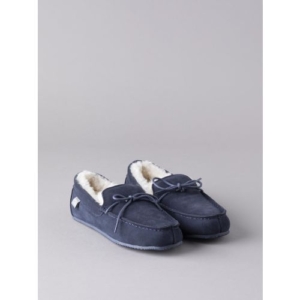 Men's Sheepskin Moccasins in Navy
