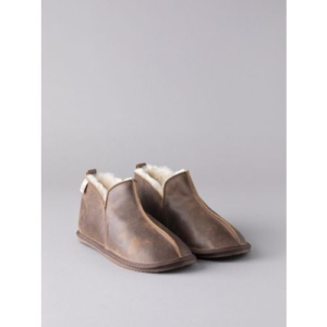 Men's Leather Slipper Boot in Brown