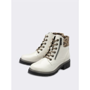 Lotus Charleston Patent Ankle Boots in White