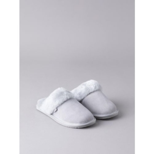 Ladies' Sheepskin Slider Slippers in Light Grey