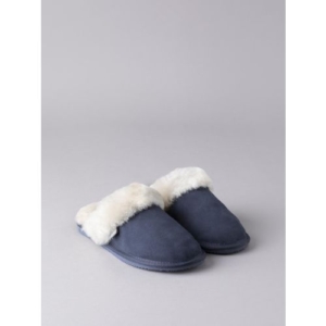 Ladies' Sheepskin Slider Slippers in Navy