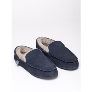 Men’s Sheepskin Slip-On Moccasins in Navy