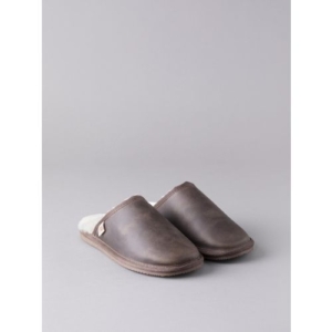 Men's Leather Sliders in Brown