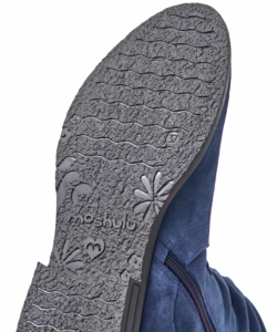 Women's Blue Ruched Suede Mid-Length Boots Glacier Suede 2 Nautical Blue | 