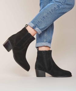 Women's Black Western Inspired Heeled Ankle Boots Morisot Black | 