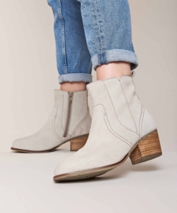 Women's Grey Western Inspired Heeled Ankle Boots Morisot Pebble Grey | 