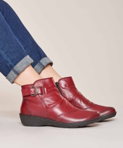 Women's Red Slouchy Ankle Boots Bourbon 2 Cabernet | 