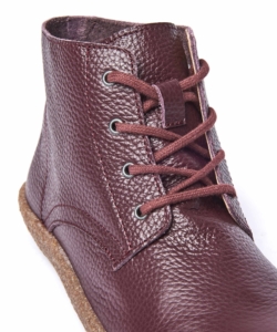 Women's Black Cushioned Lace-Up Leather Chukka Boots Pineda Black | 