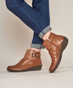 Women's Brown Slouchy Ankle Boots Bourbon 2 Tan | 