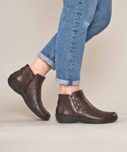 Women's Brown Leather Lightweight Ankle Boots Fruit Drop 2 Brown | 