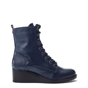 Moda In Pelle Bezzy Lace Up Navy Leather
