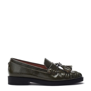 Moda In Pelle Fura Khaki Patent Leather 38 