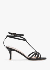 DANIEL Alina Black Leather Strappy Kitten Heel Sandals Colour: Black L