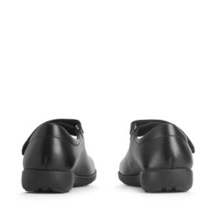 Start-Rite Bow, Black leather girls rip-tape bow first school shoes
