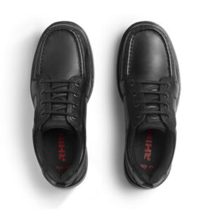 Start-Rite Cadet, Black leather boys lace-up school shoes