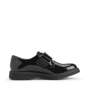 Start-Rite Elevate, Black patent girls rip-tape closed Angry Angels school shoes
