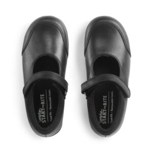 Start-Rite Grade, Black leather Simply by Start-Rite girls rip-tape Dual-Fit school shoes