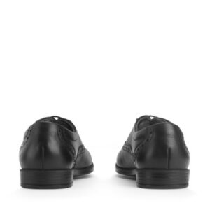 Start-Rite Hermione, Black leather girls lace-up closed school shoes